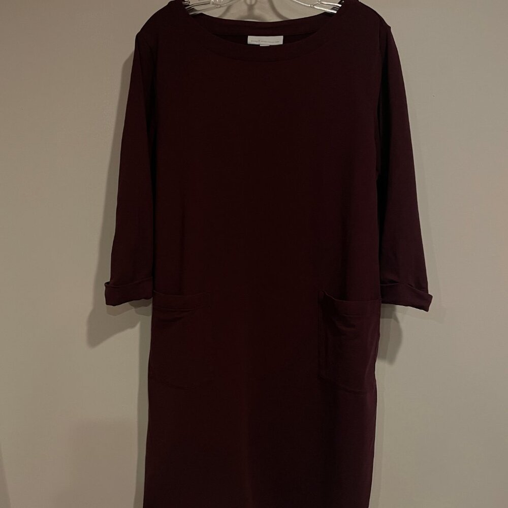 J Jill Burgundy Shift Dress